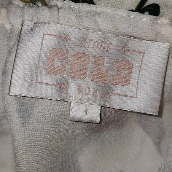 Revolve Stone Cold‎ Fox Silk Savona Floral Open Front Crop Top Blouse 1 US 2 - Picture 4 of 5